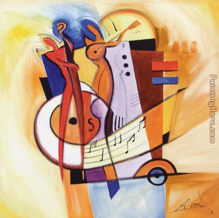 Jazz on the Square painting - Alfred Gockel Jazz on the Square art painting